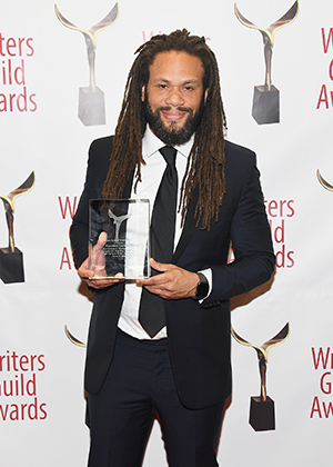 Franklin Leonard receives the Evelyn F. Burkey award