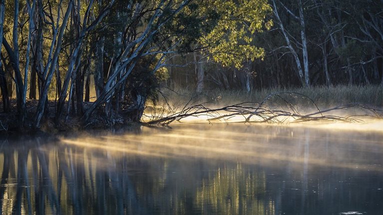 Mist over the Murray-Darling river basin in Australia
