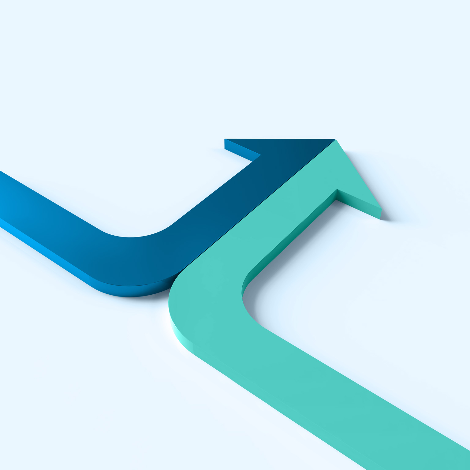 Image of 2 arrows converging