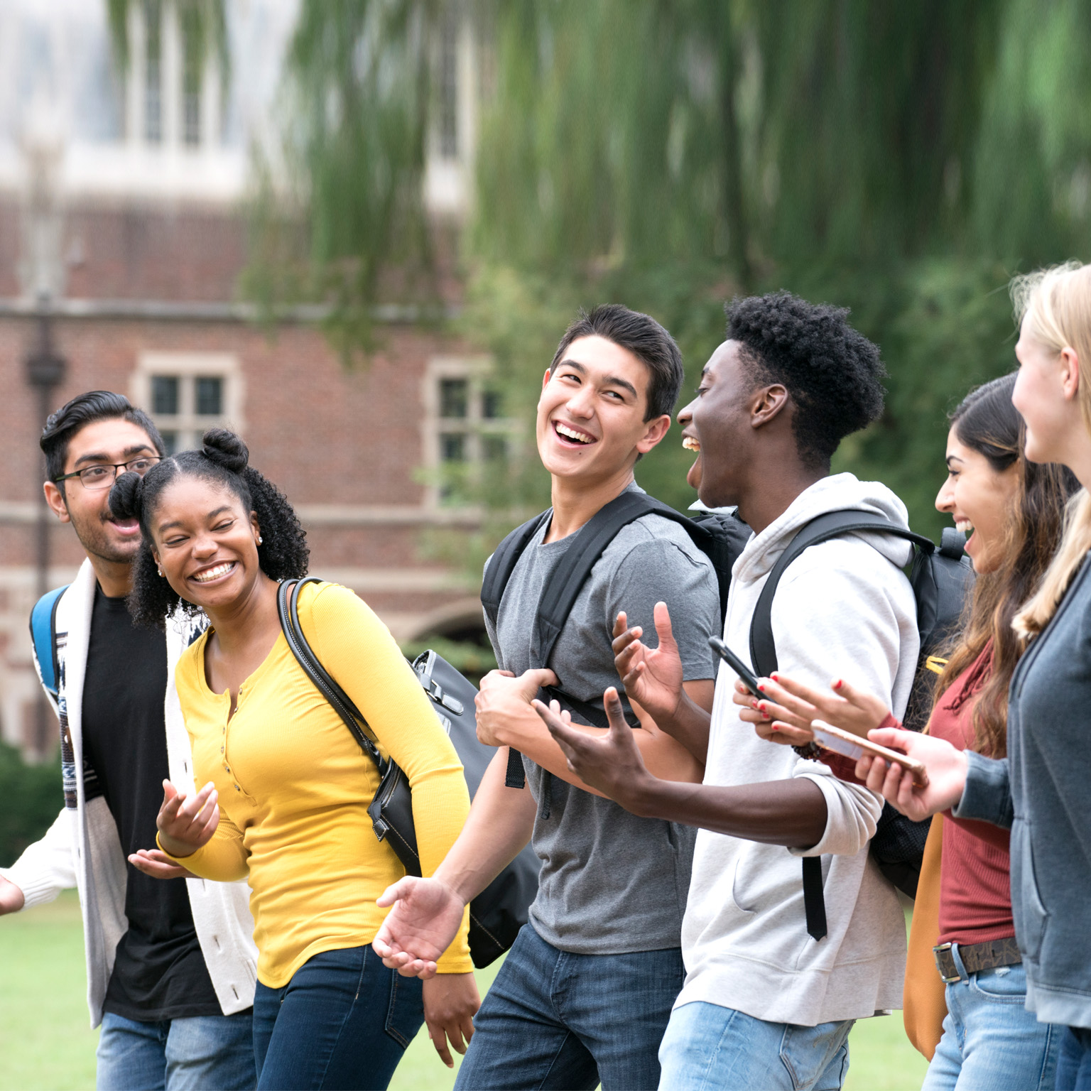 Making New Friends at College - stock photo