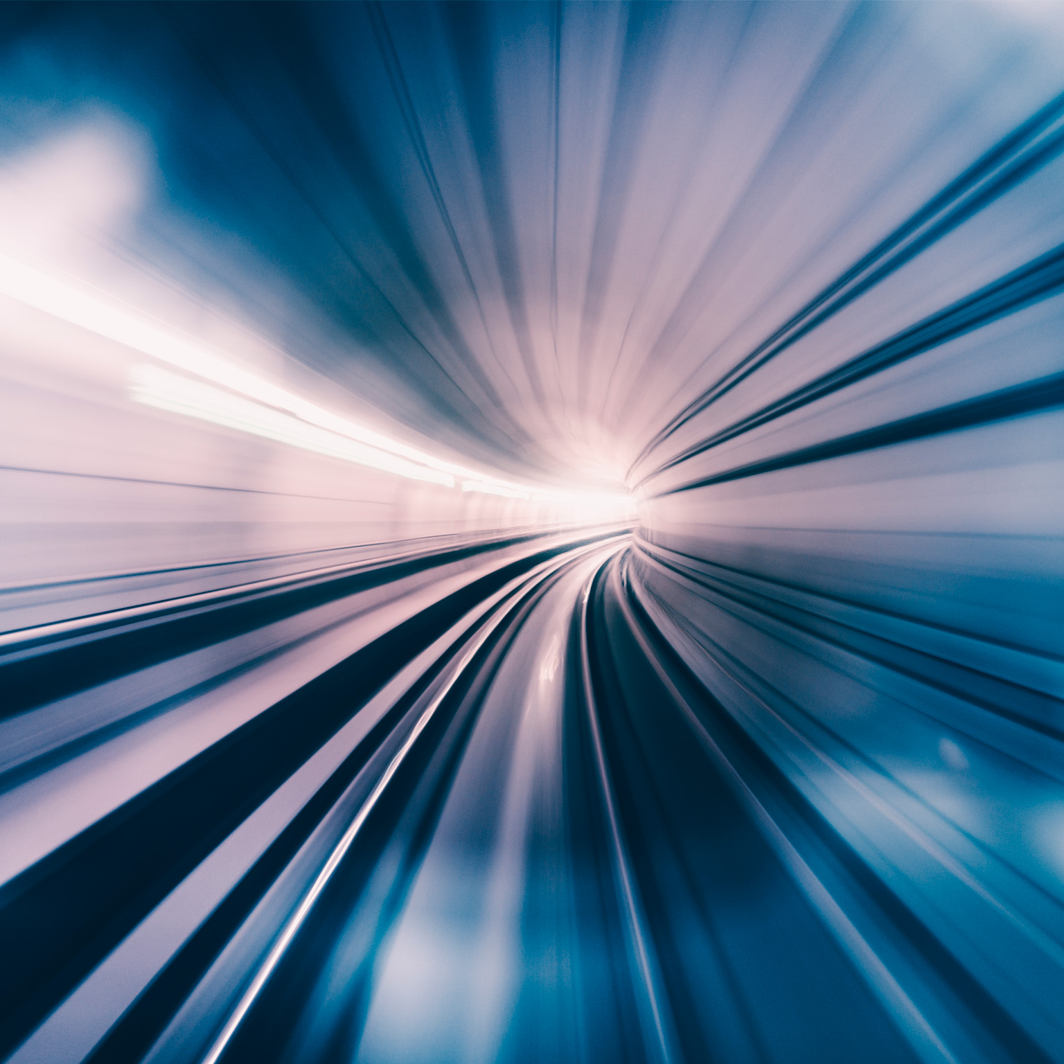Abstract speed motion in train tunnel - stock photo