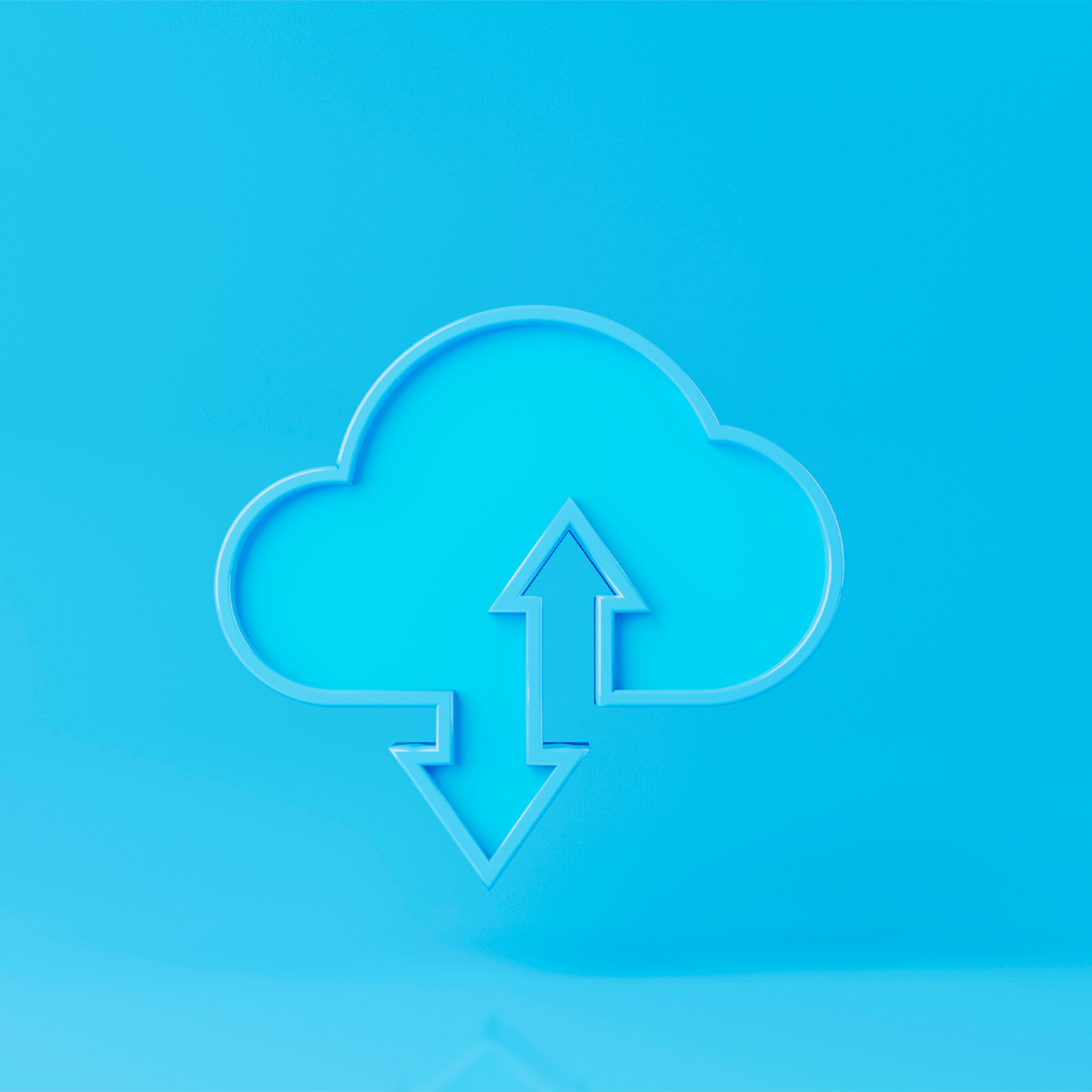 Cloud economics with up and down arrows