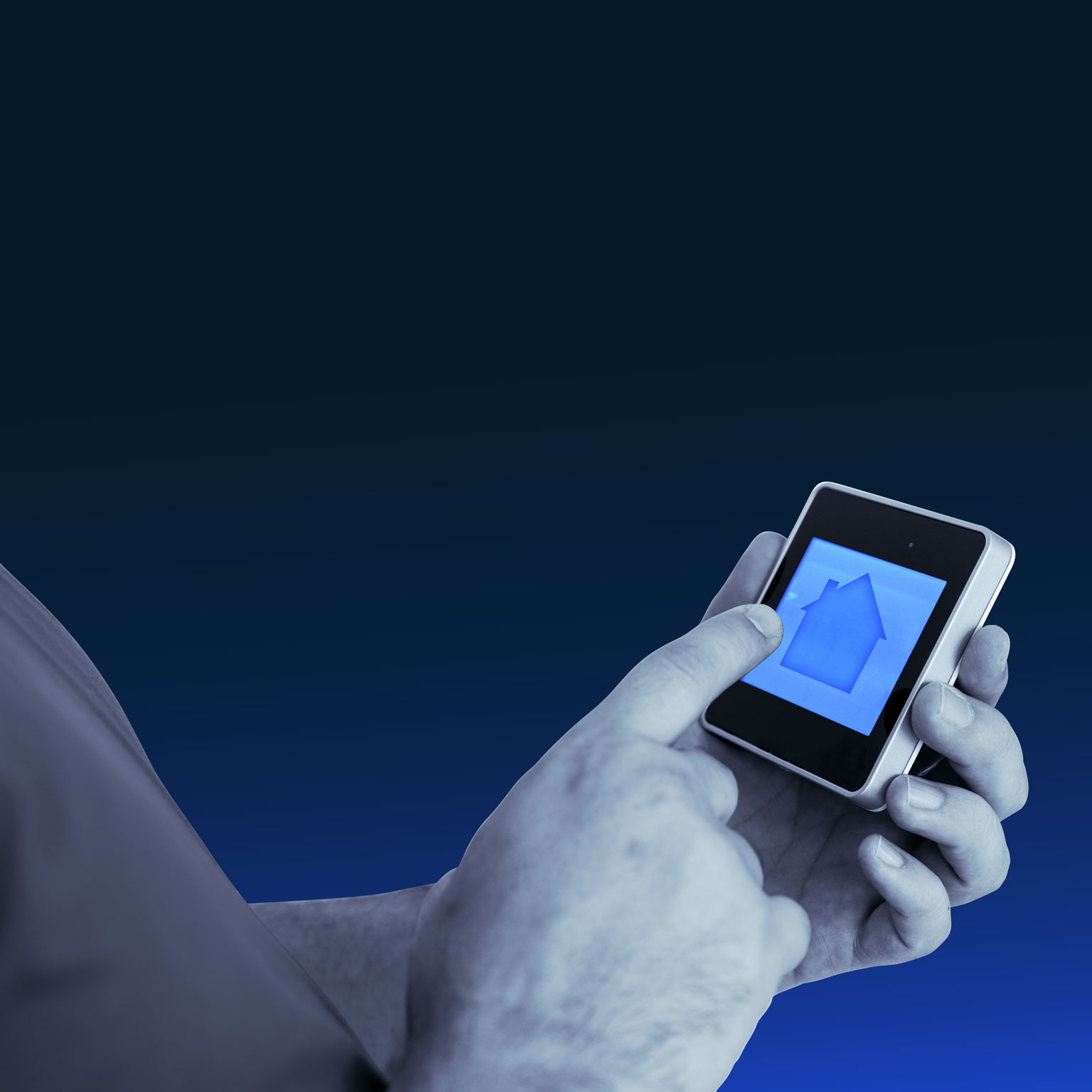 Hands holding electronic device