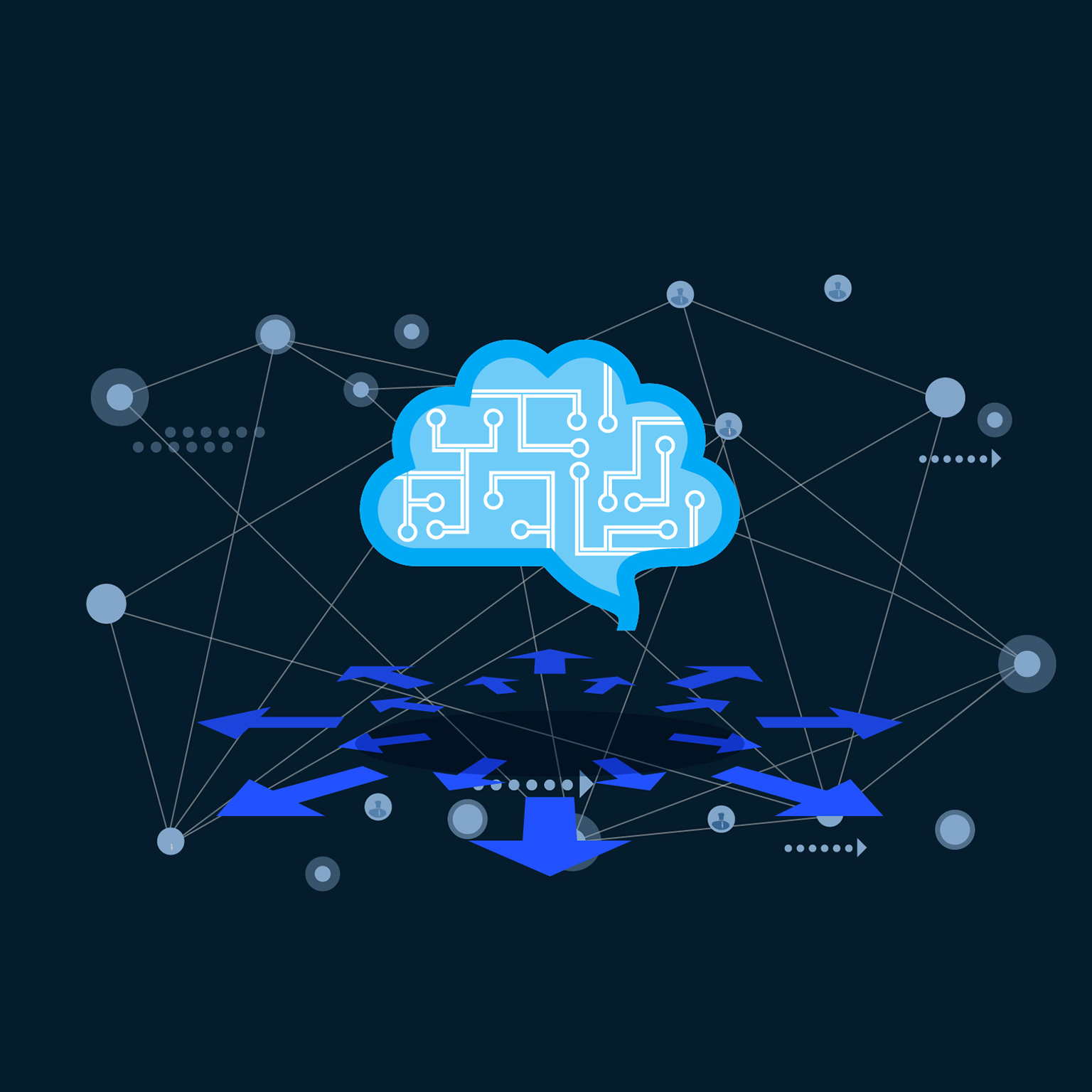 Artificial intelligence brain full of circuits