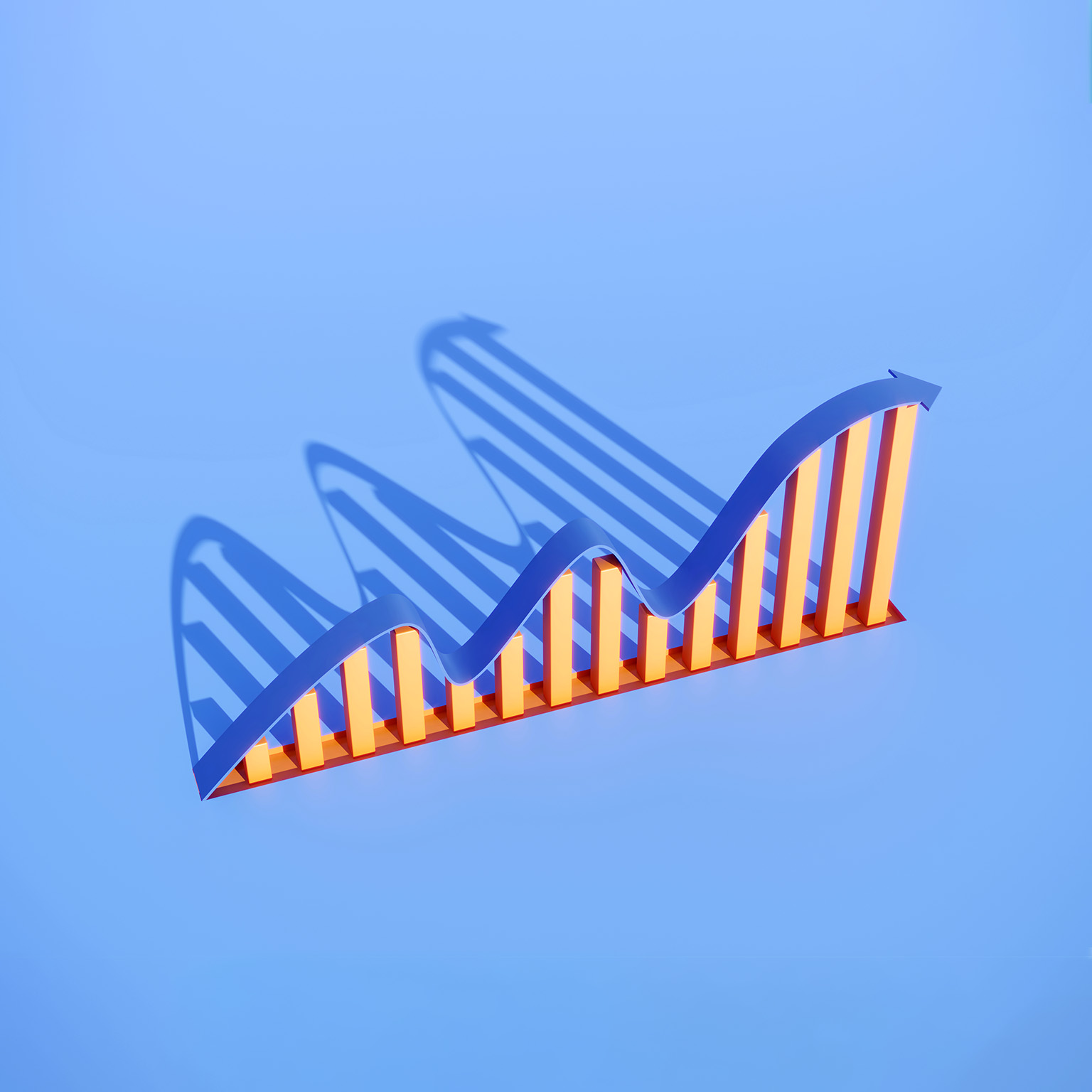 3D growing bar graph