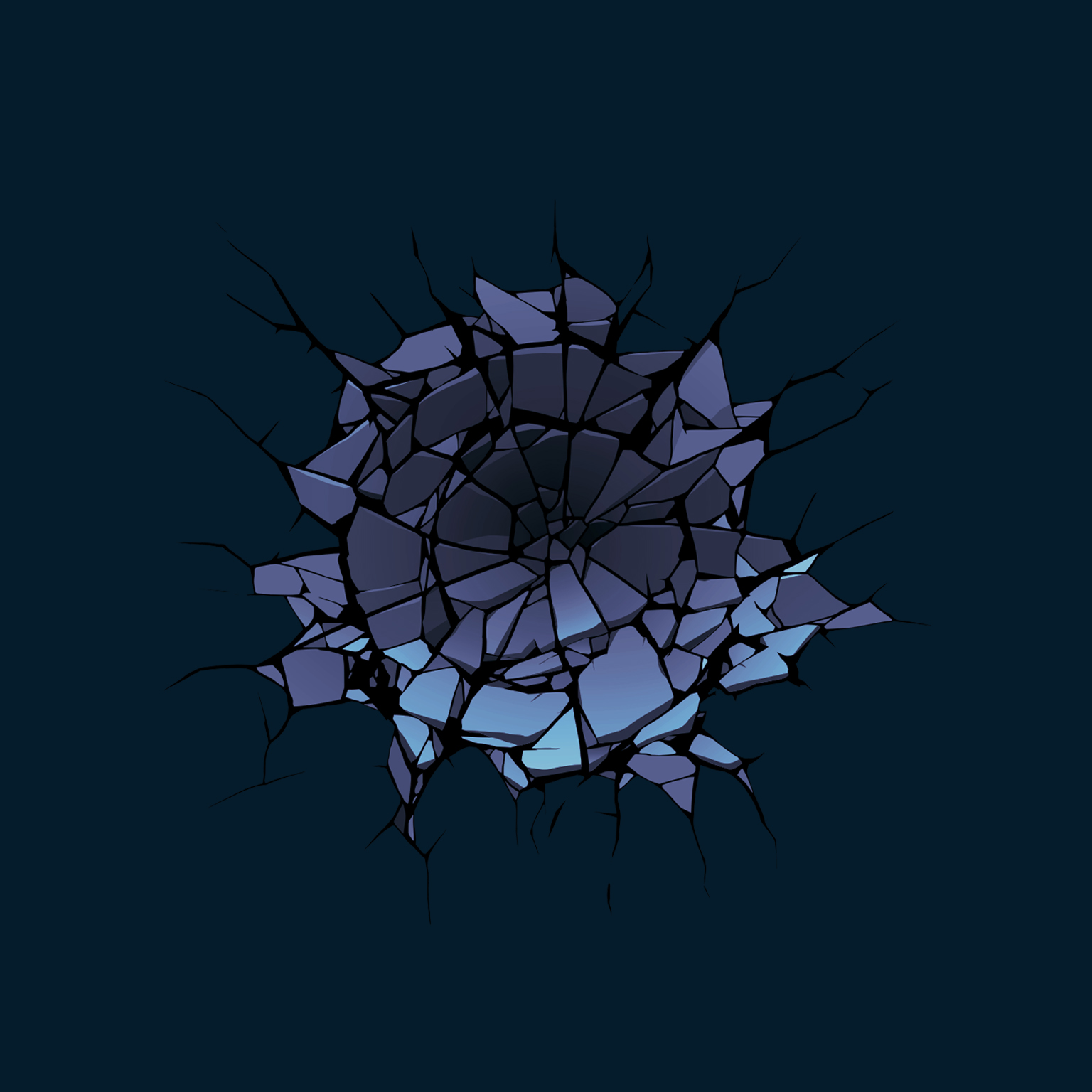 Damaged wall surface after hit