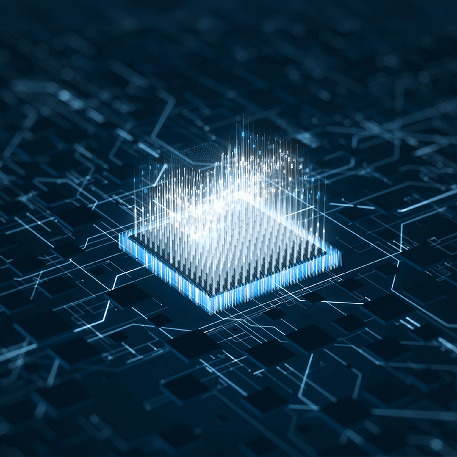  AI Neural Processor Chip Data Computing Concept