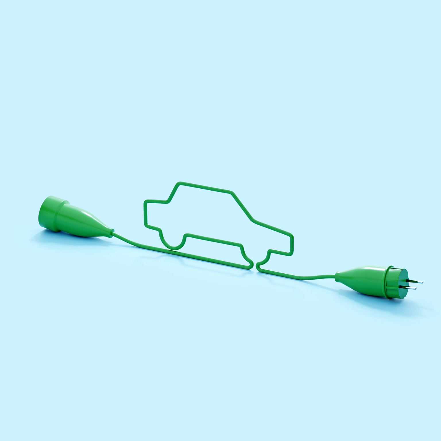 Electric cable in the shape of a car