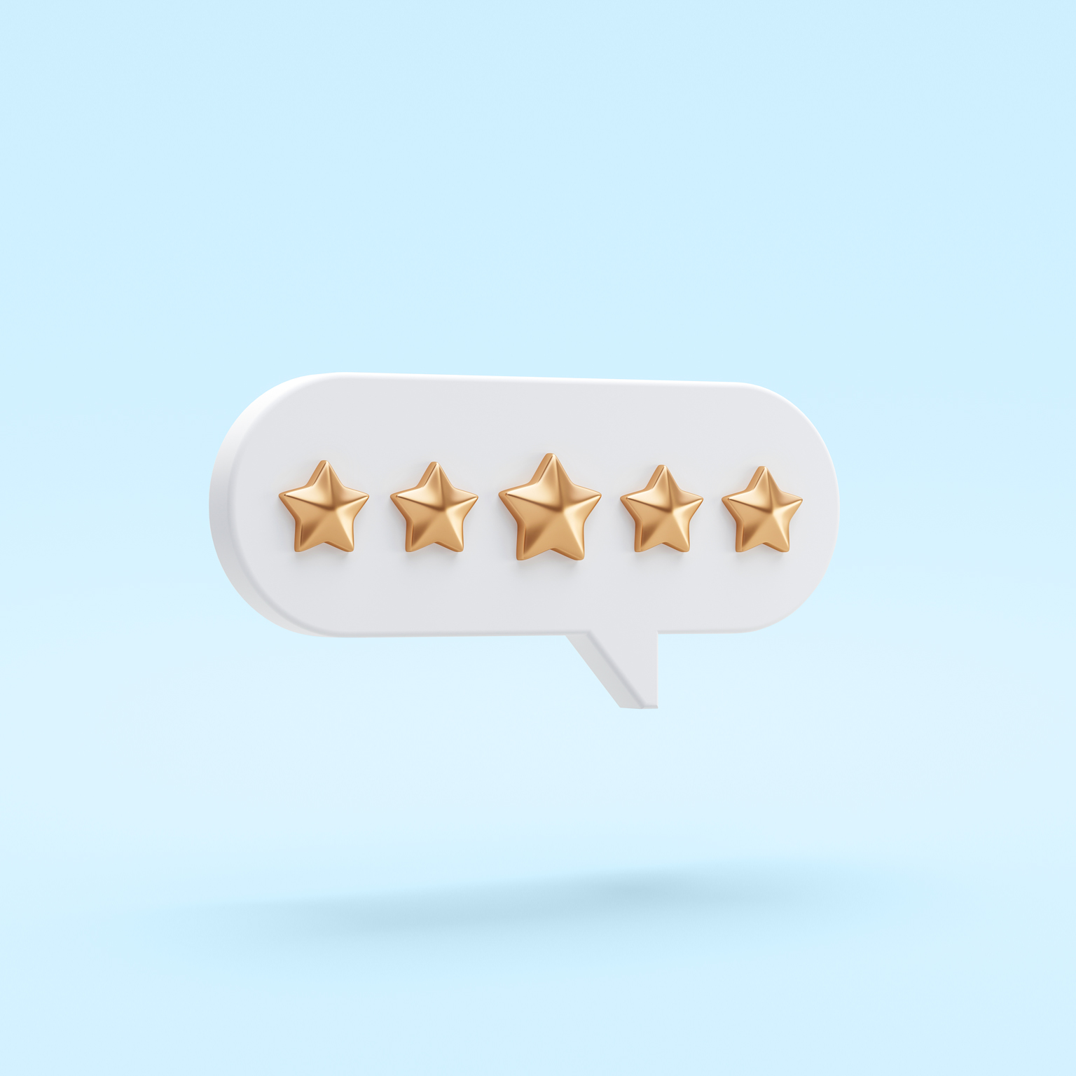 Five gold star rating customer review