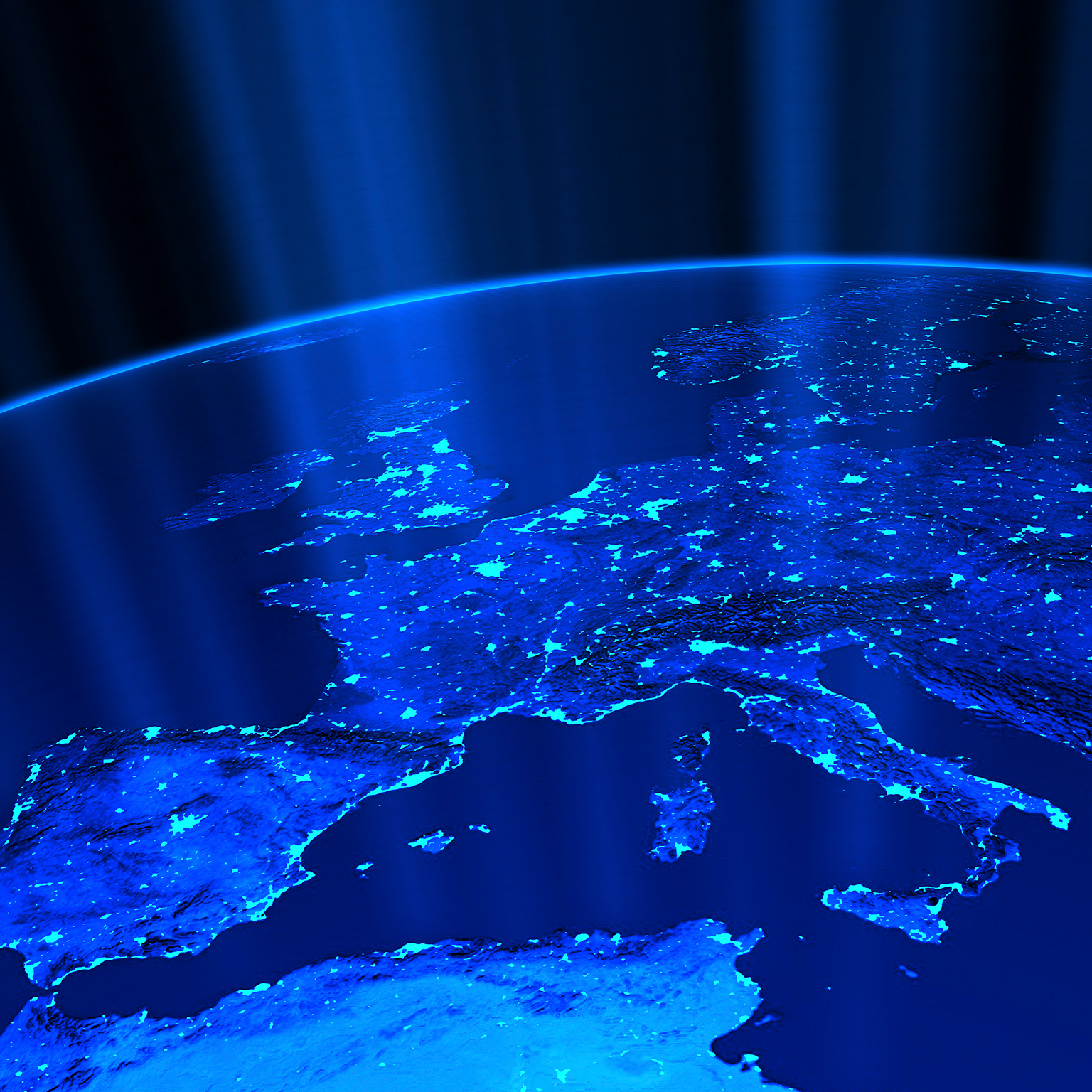 European city lights - stock illustration