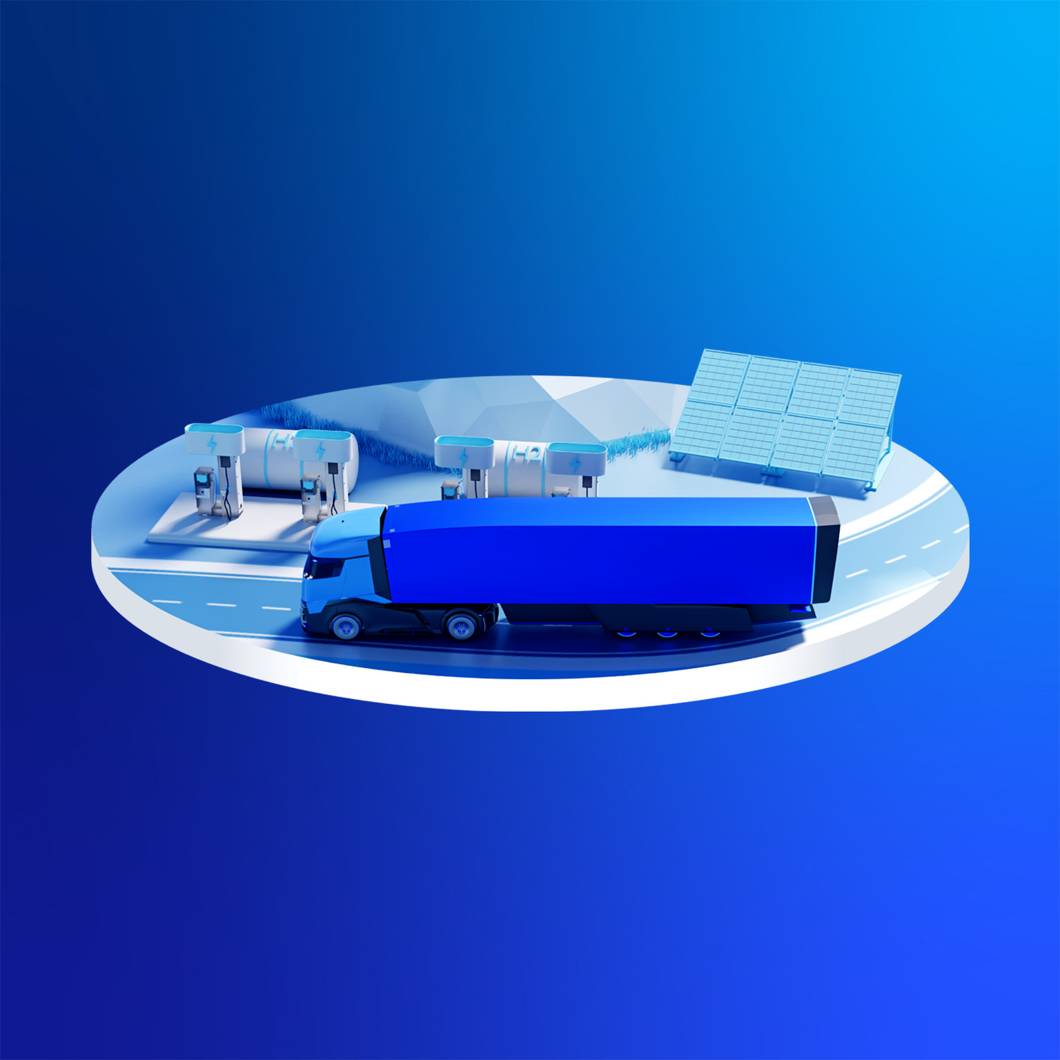 Illustration electric-truck charging