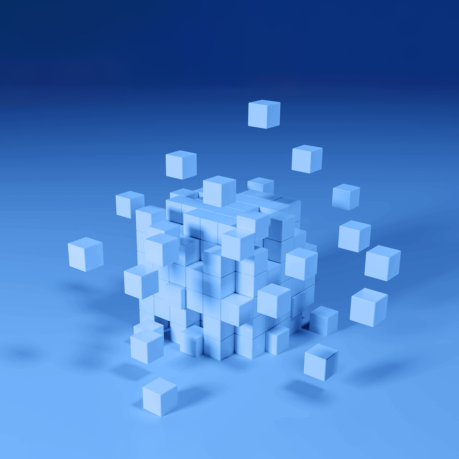 3D illustration of cubes