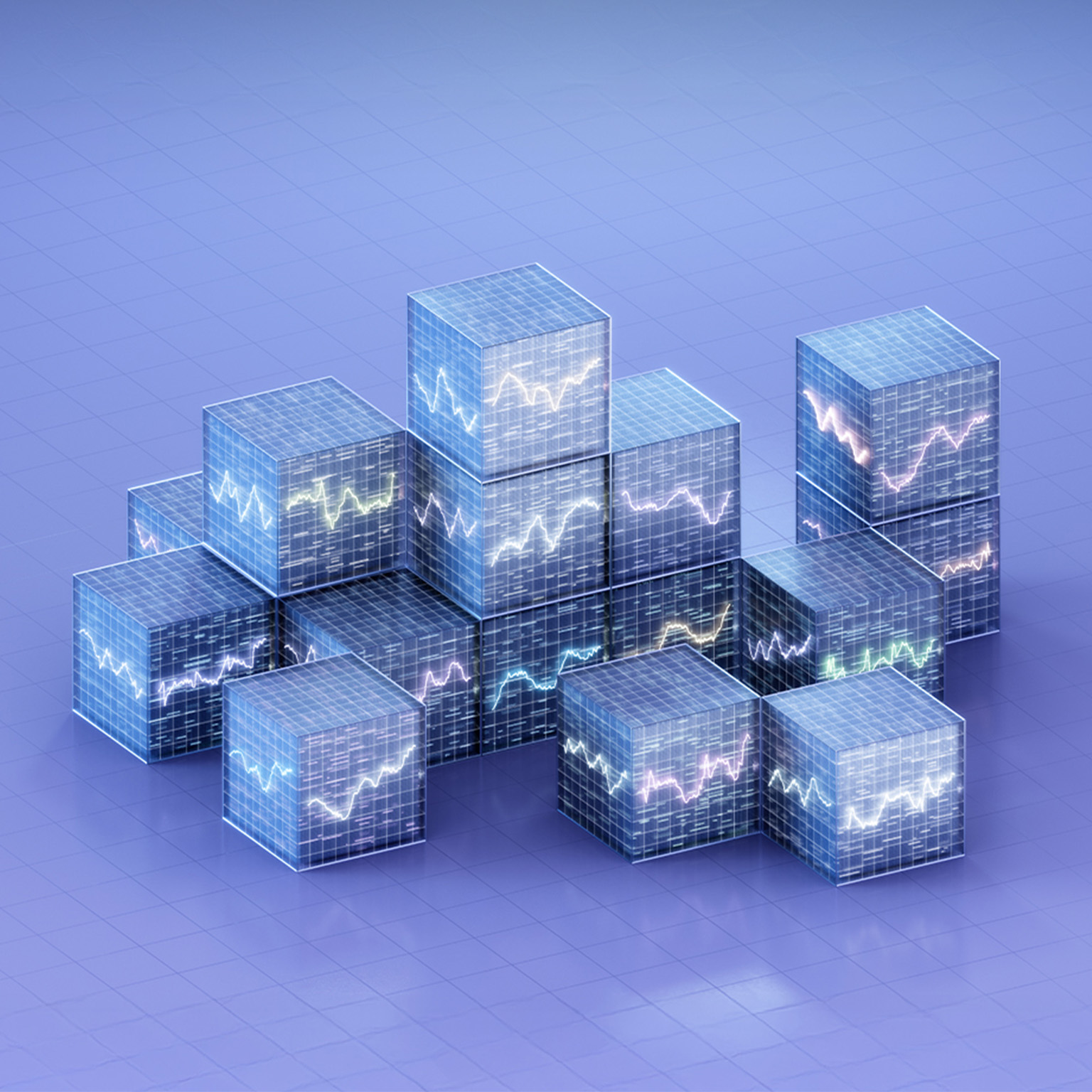 Line graphs on stacked cubes