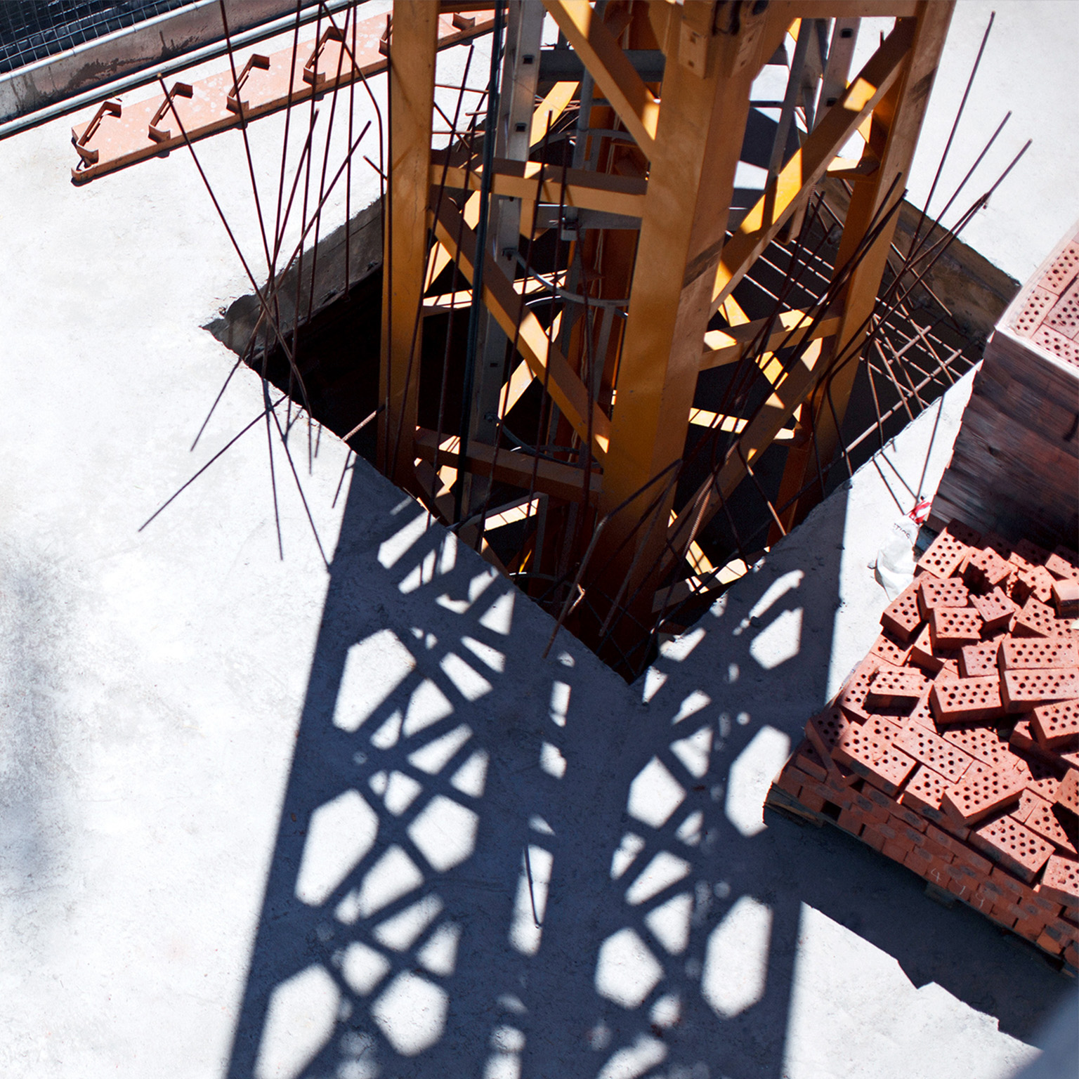 Girders on construction site