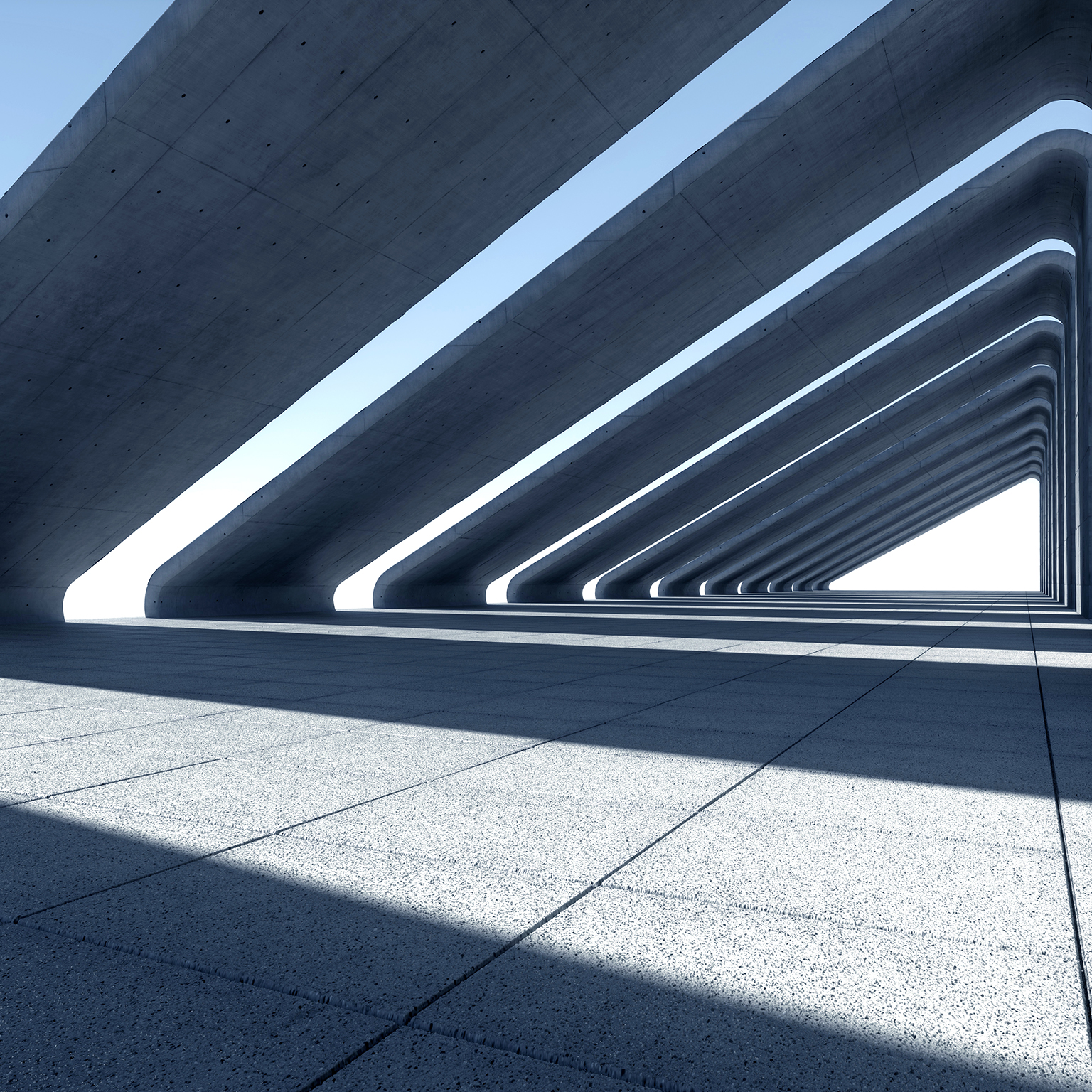 Futuristic empty room, 3d Rendering