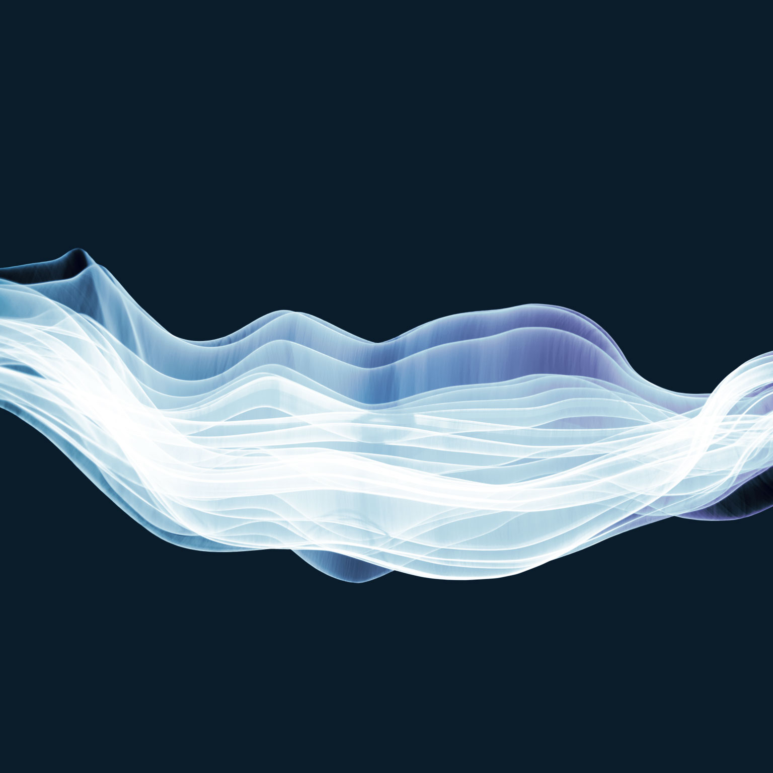 A floating white ribbon