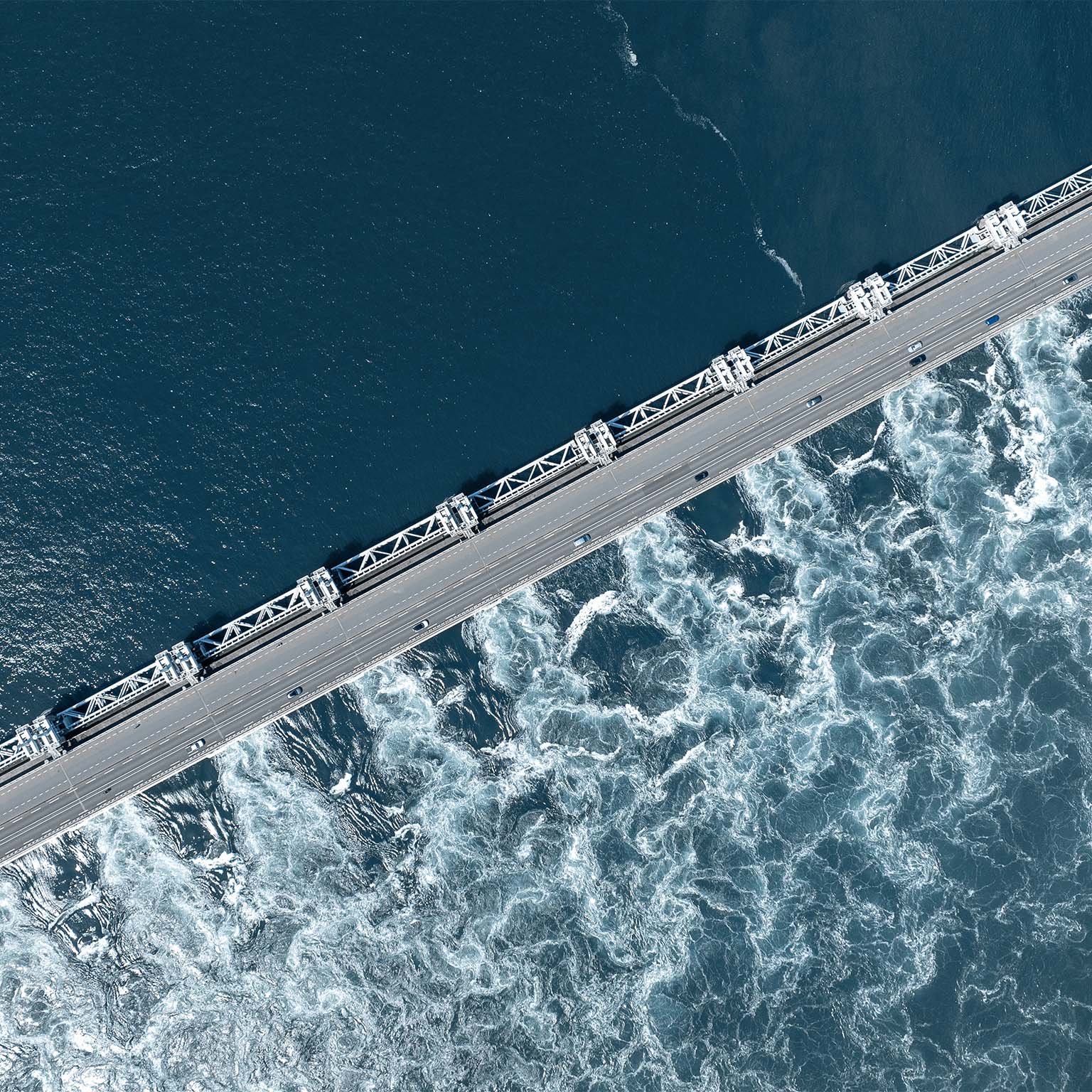 Aerial View of Oosterscheldekering Storm Surge Barrier, Netherlands