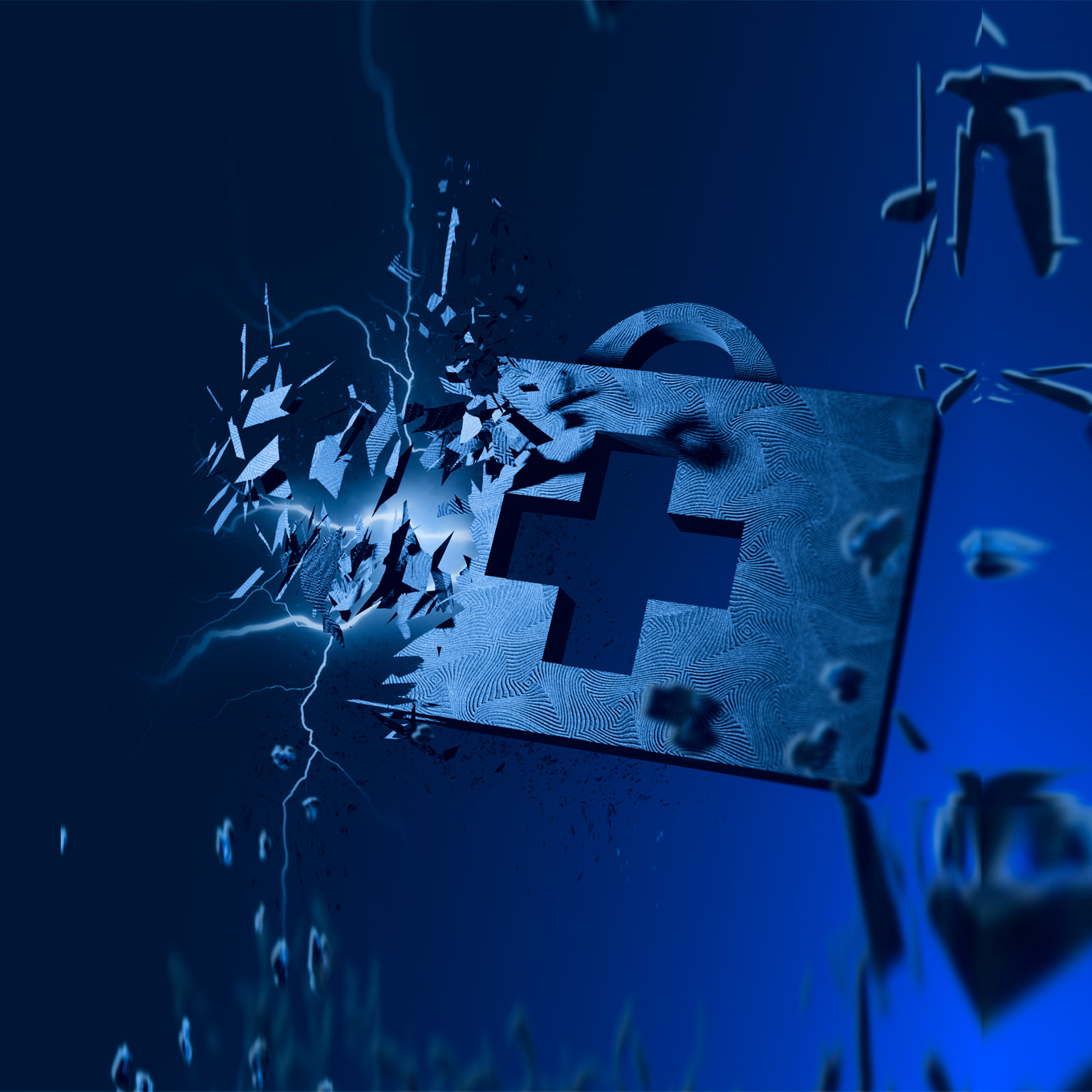 healthcare icon breaking free illustration