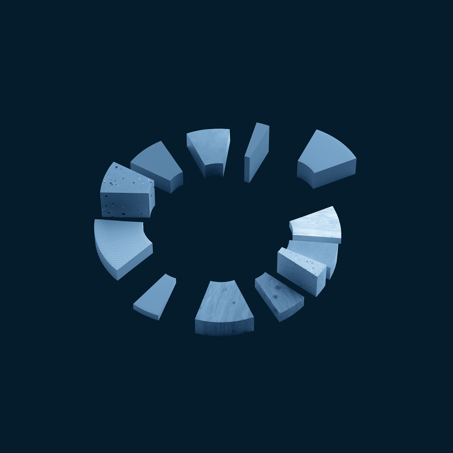 Multicolored donut/pie chart - stock photo