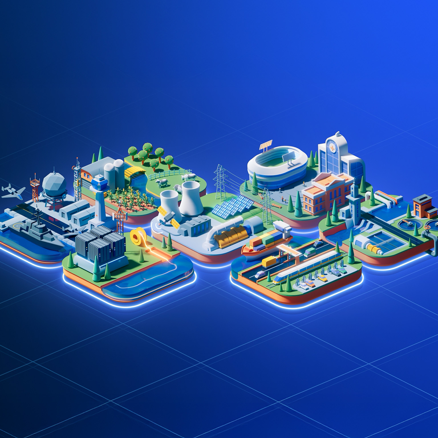 3D model illustration of futuristic city expanding the foundations of modern society