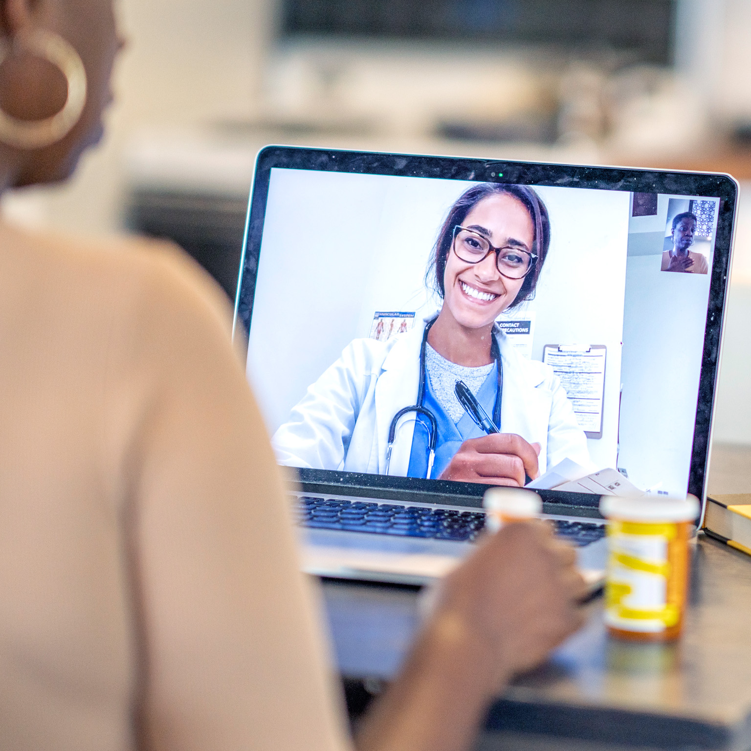 Remote medical appointment - stock photo