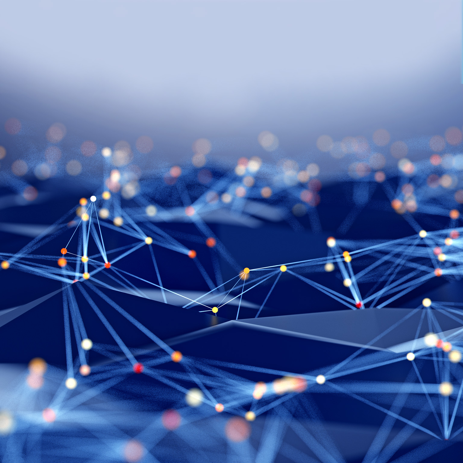 Abstract background of spheres and wire-frame