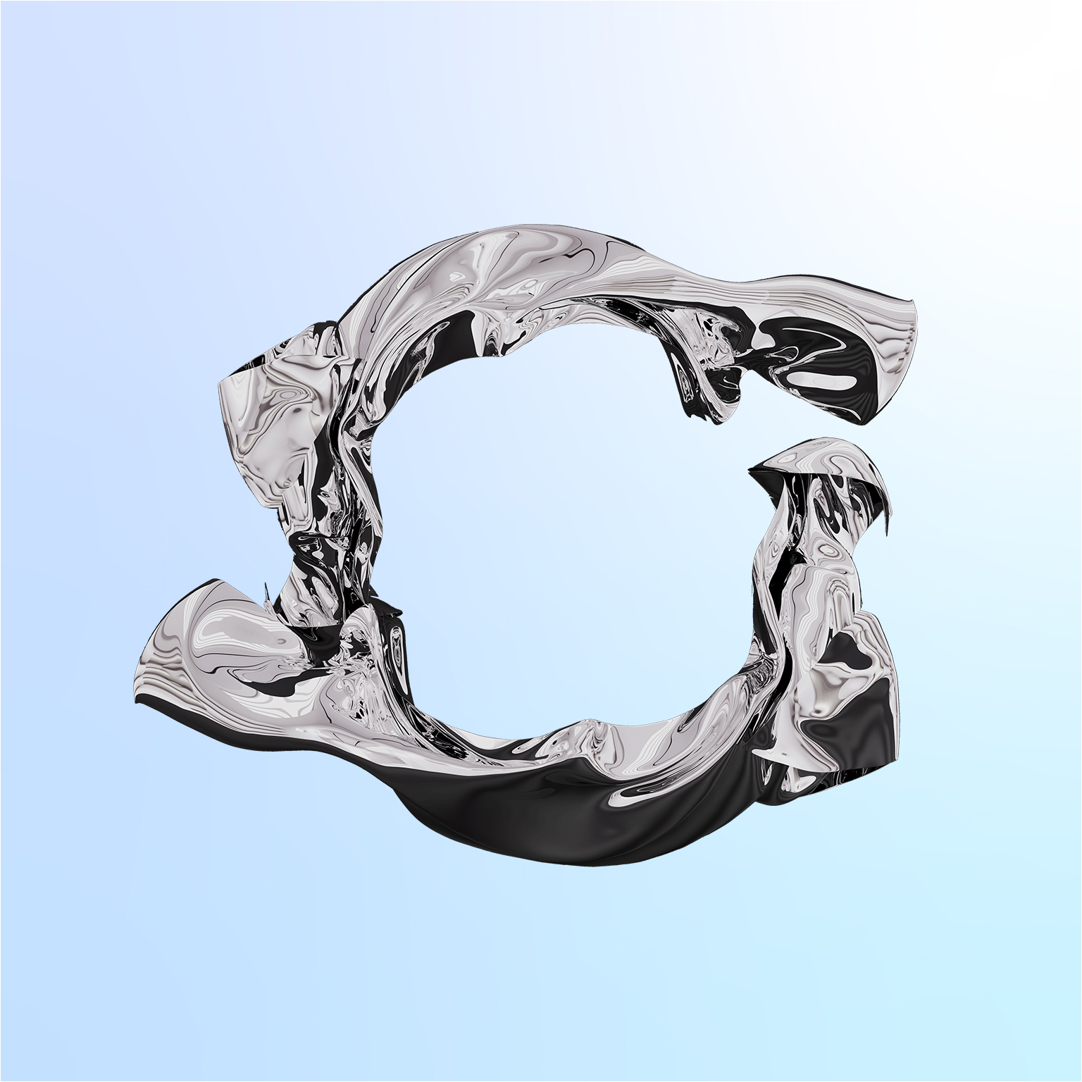 Metallic gray silk fabric with reflective elements, with space for text on a black background. Beautiful abstract 3D pattern, pattern, design.