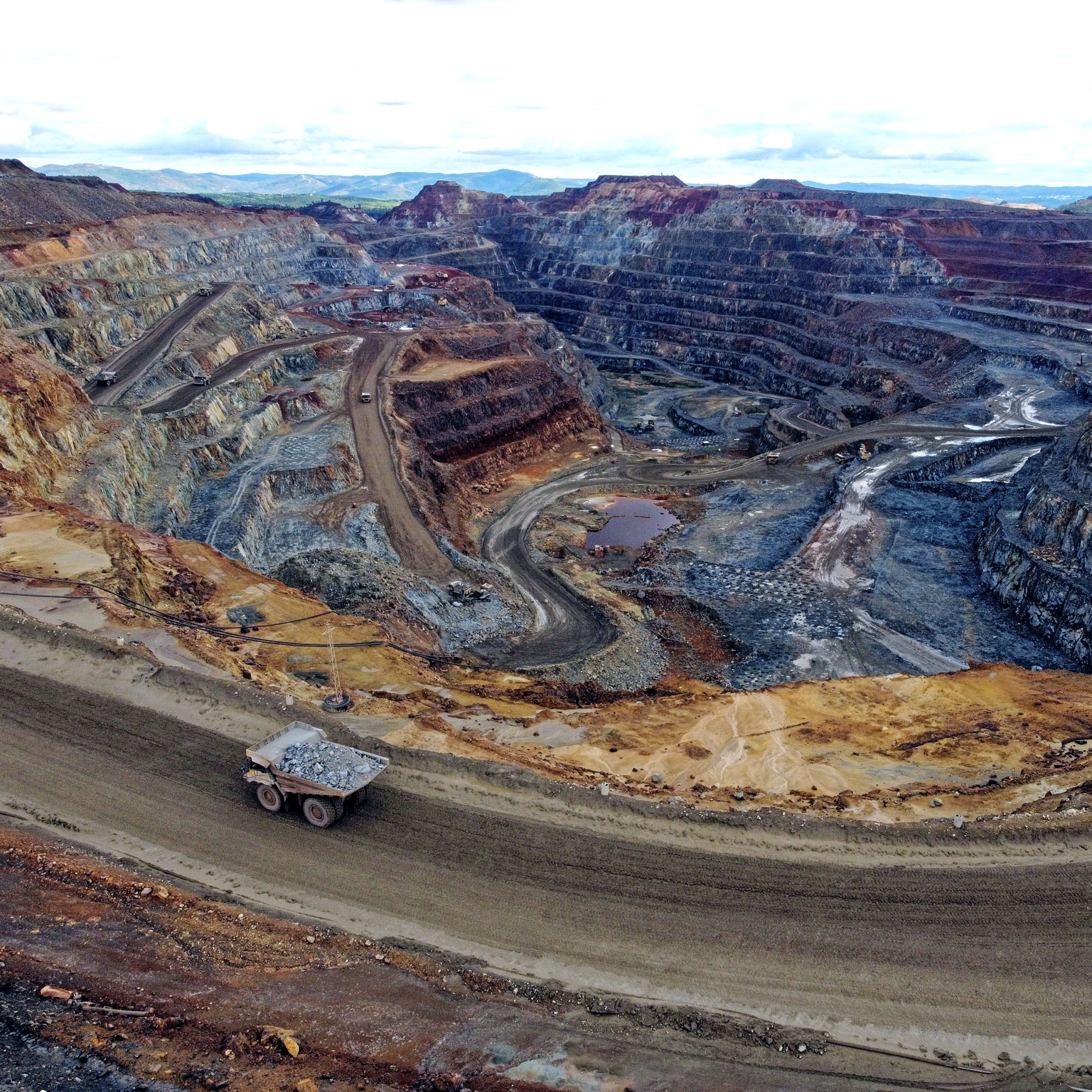 Top view of a copper mine