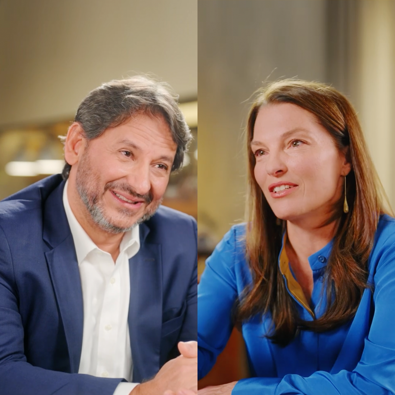 Suzano CEO Beto Abreu responding to interview questions