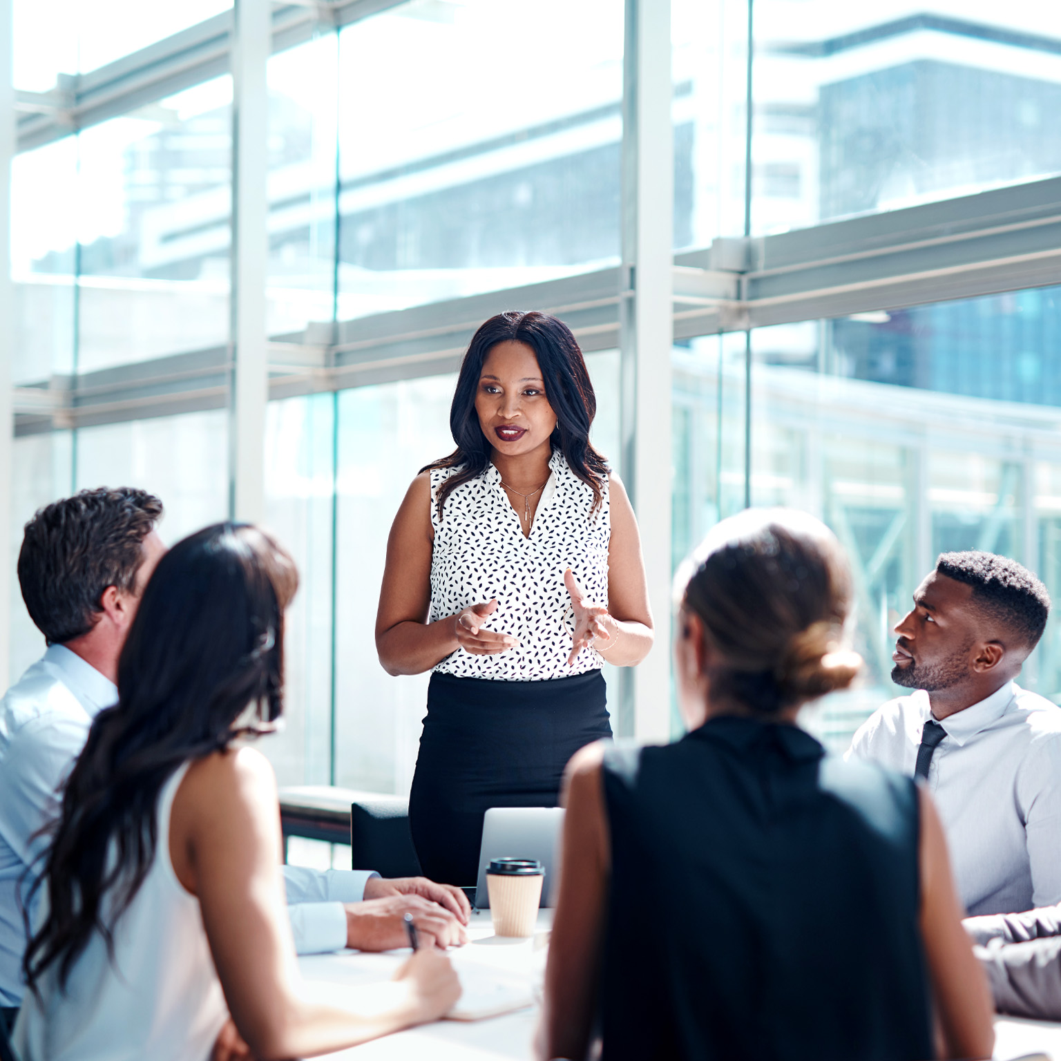 A group of people in a discussion