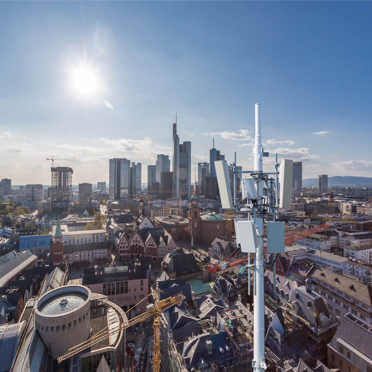 Communications tower in Frankfurt - stock photo