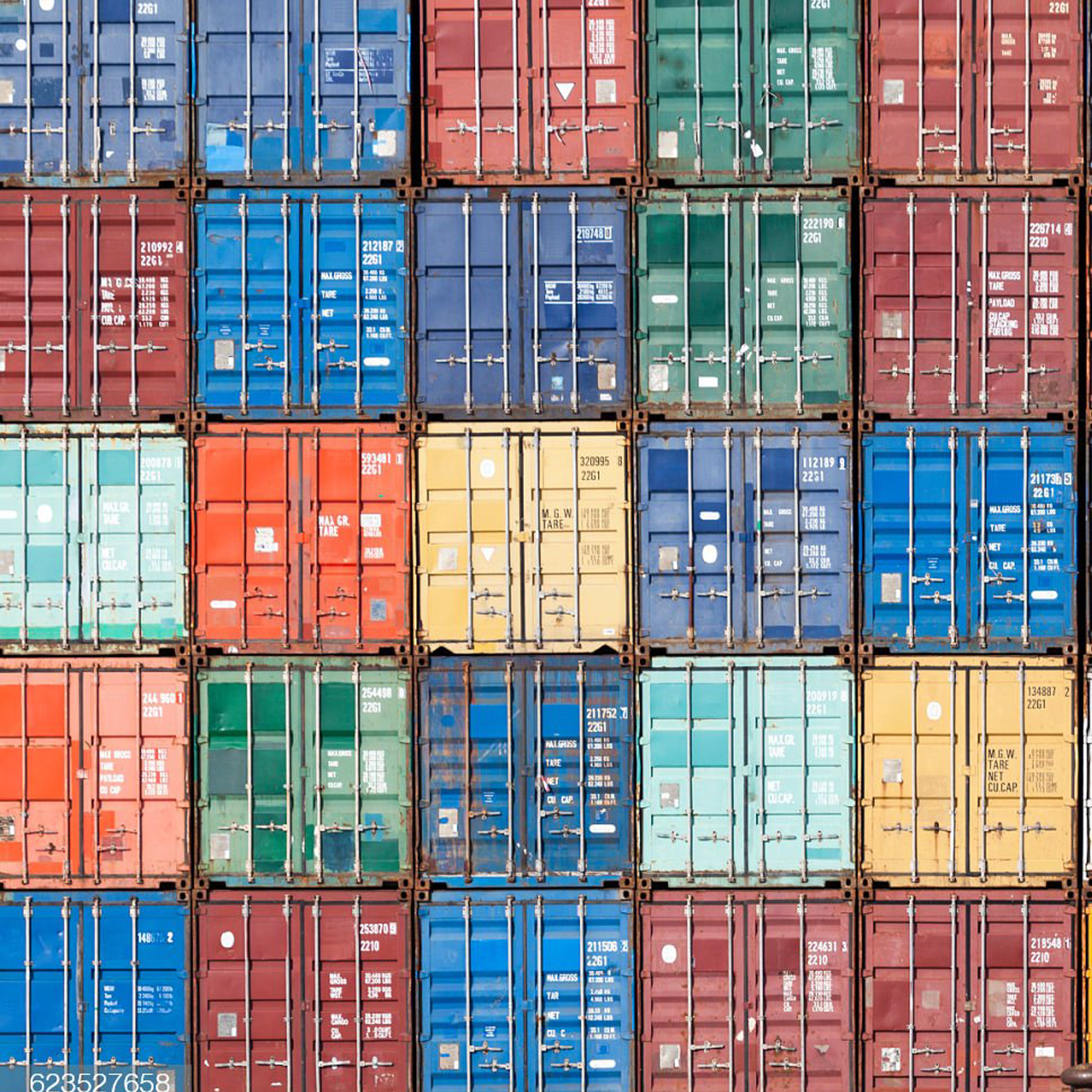 photo stacked shipping containers