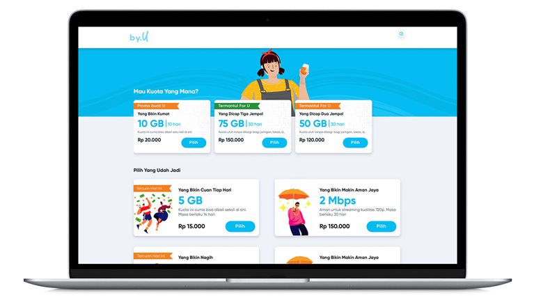 Mobile data plan selection interface displaying packages from 10GB to 75GB with monthly pricing options