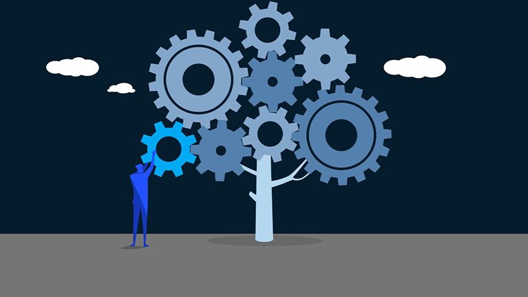 The gear tree is complete after installing the last gear - illustration