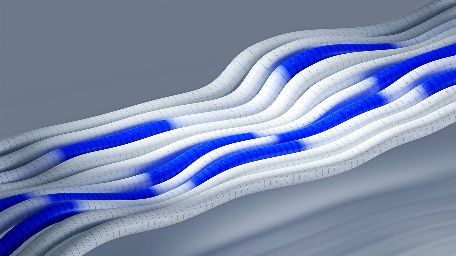 Digitally generated image of flowing wires