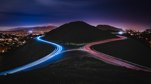 Landscape, night, reflection, long exposure, evening, horizon, light trails, dusk, dawn, wave, atmosphere of earth, aerial photography