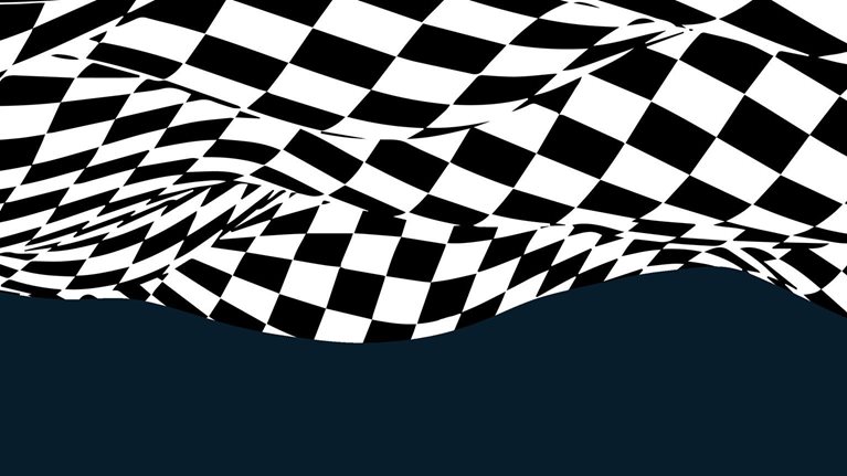 Wavy chess board. Chessboard concept. Wave distortion effect. Vector illustration. - stock illustration