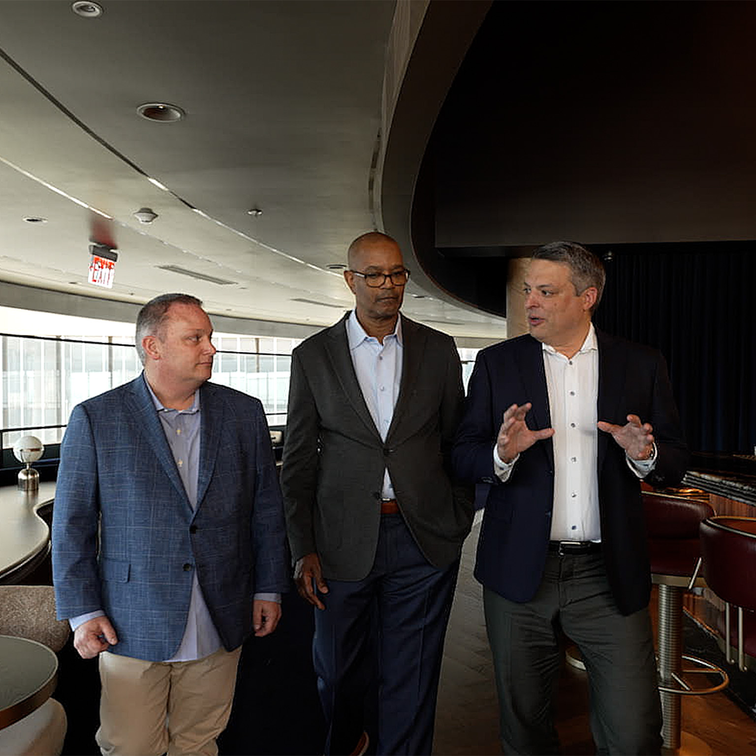 Image of Chip Wade and John Ragan being interviewed by McKinsey's Ben Mathews.