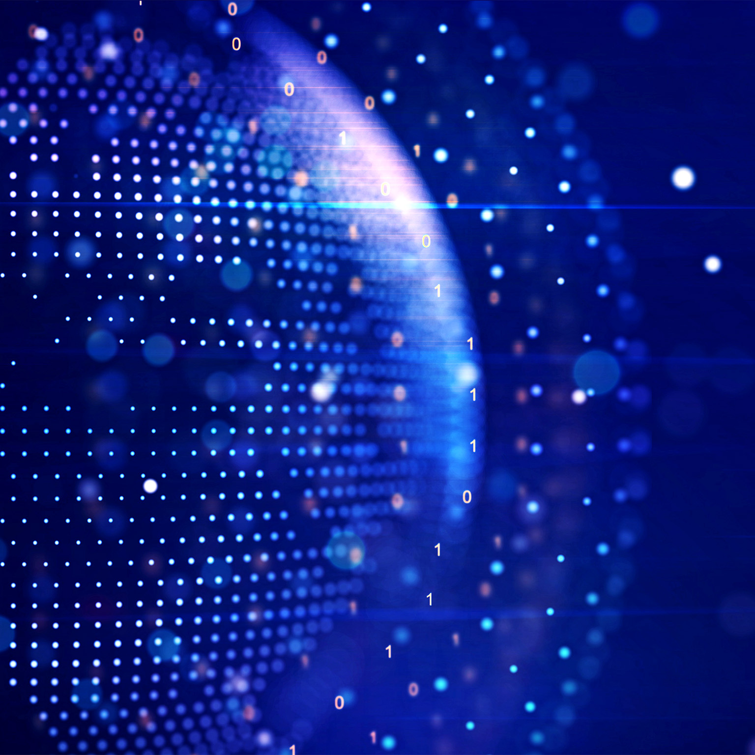 A glowing blue sphere composed of segmented, grid-lined layers appears to float above a reflective digital surface. The futuristic design suggests global trade, interconnected systems, and a world being reshaped by shifting economic flows.